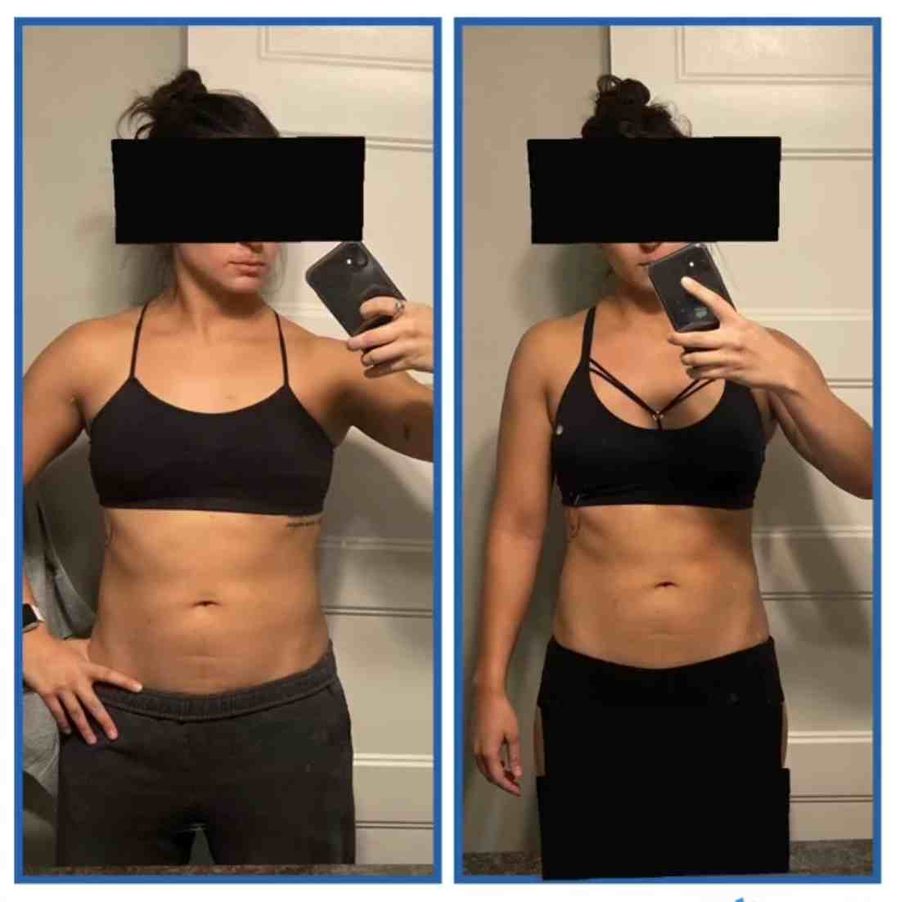 Client before and after — 8 weeks